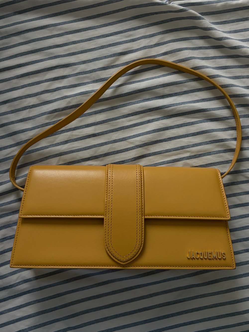 Jacquemus Mustard Yellow Leather Crossbody Shoulder Bag
